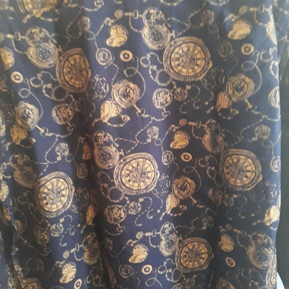 American Breed Casual Wear Mens XXL Navy Gold Stop Watch Chains Longe Sleeves - Picture 4 of 13